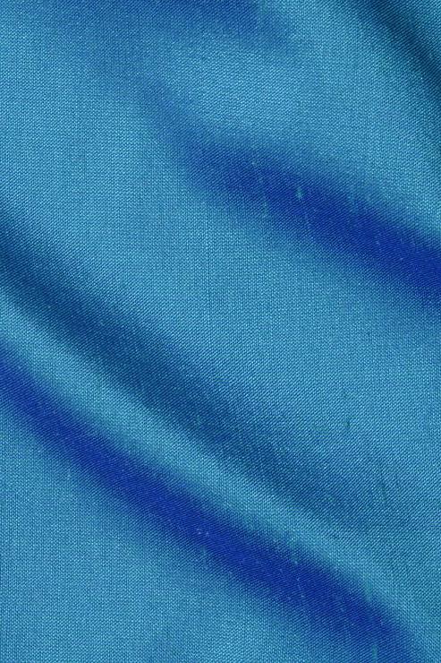 Teal Blue Silk Shantung 54" Fabric