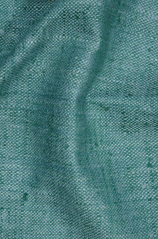 Turquoise Green Silk Linen (Matka) Fabric