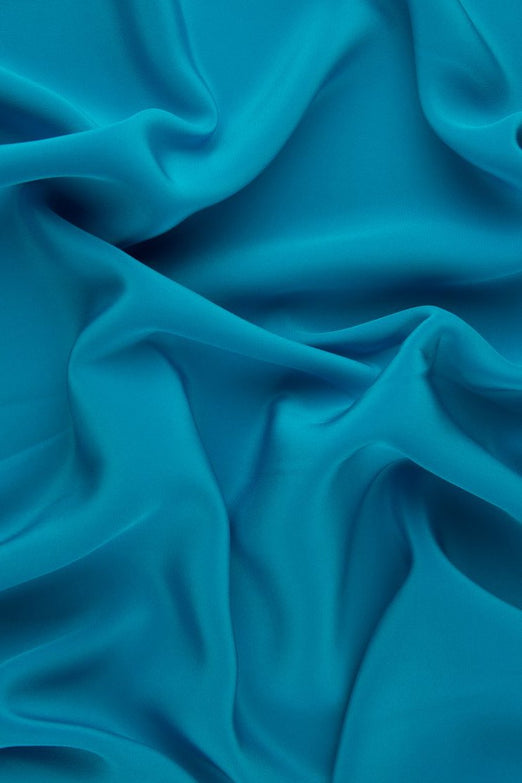 Turquoise Silk Crepe de Chine Fabric