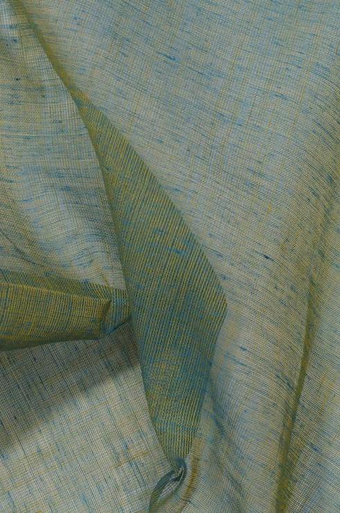 Turquoise Gold Cotton Voile Fabric