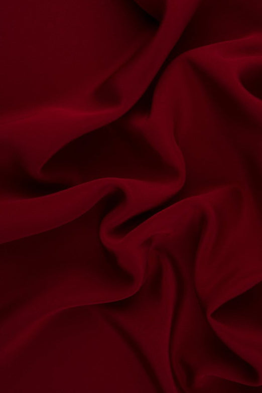Ribbon Red Red Silk 4-Ply Crepe Fabric