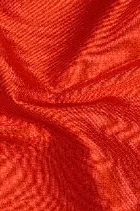 Vermillion Red Silk Shantung 54" Fabric