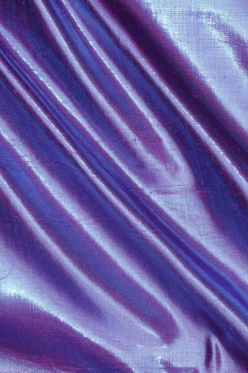 Violet Malibu Blue Metallic Shantung Silk Fabric