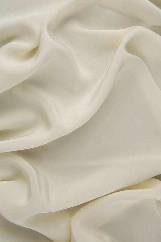Whisper White Silk Crepe de Chine Fabric