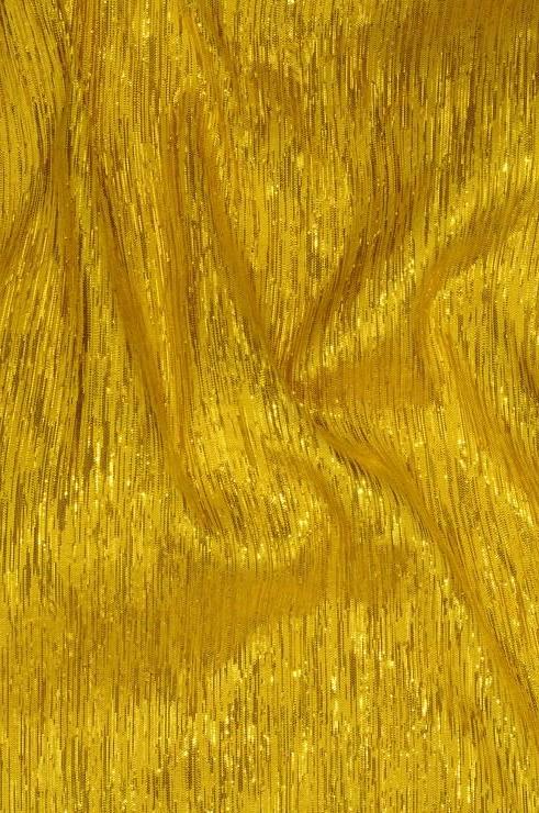 Yellow Gold Metallic Shantung Silk Fabric