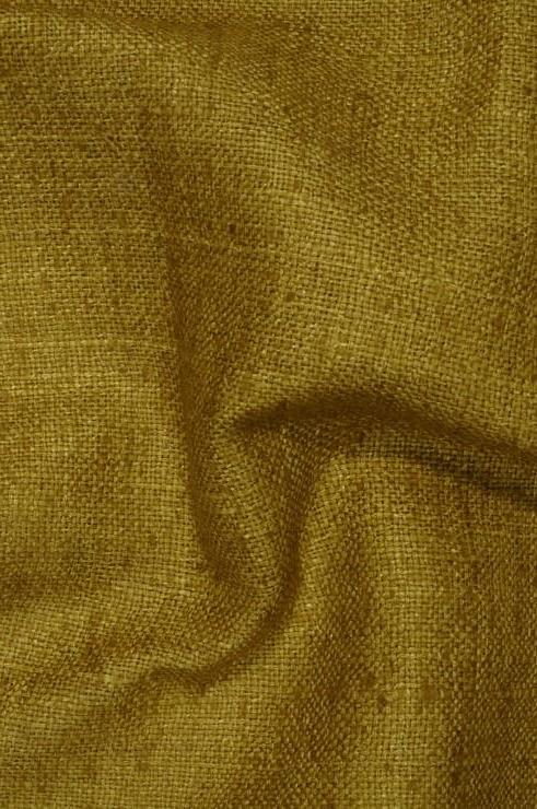 Yellow Olive Green Silk Linen (Matka) Fabric