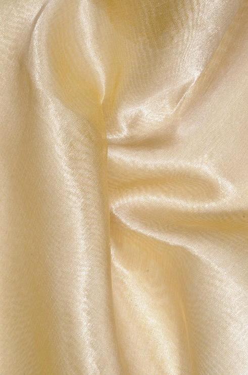 Yellow Silver Metallic Organza Fabric